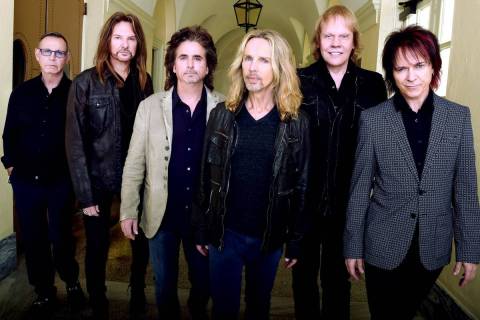Rock Group STYX L/R: Chuck Panozzo, Ricky Phillips, Todd Sucherman, Tommy Shaw, James "J.Y." Yo ...