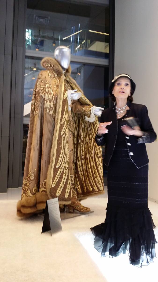 Designer Anna Nateece is shown at an exhibit of Liberace's personal items at the Cosmopolitan i ...
