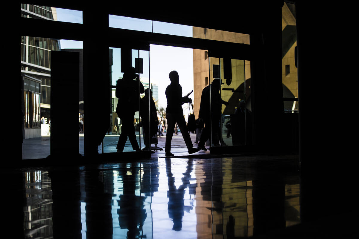 Attendees walk the event halls during the Las Vegas Market at World Market Center Las Vegas on ...