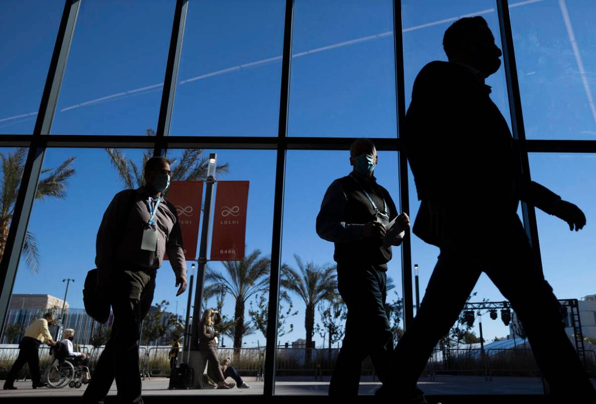 Attendees walk the event halls during the Las Vegas Market at World Market Center Las Vegas on ...