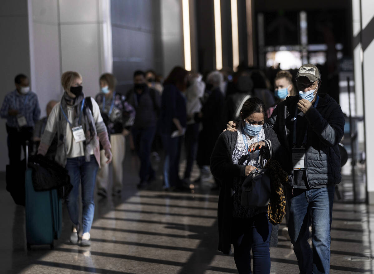 Attendees walk the event halls during the Las Vegas Market at World Market Center Las Vegas on ...