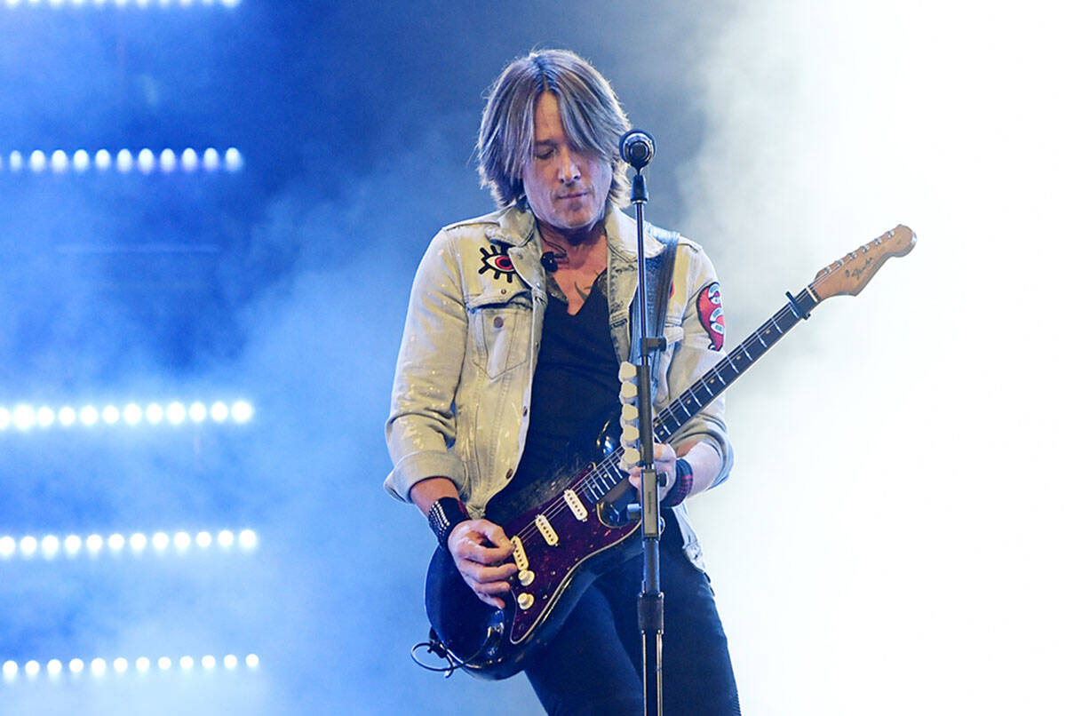 Keith Urban is shown during his "Graffiti U" tour stop at the Colosseum at Caesars Palace on Fr ...