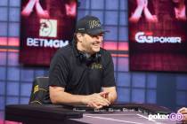 Phil Hellmuth during "High Stakes Duel" against Tom Dwan on Wednesday, Aug. 25, 2021, at the Po ...