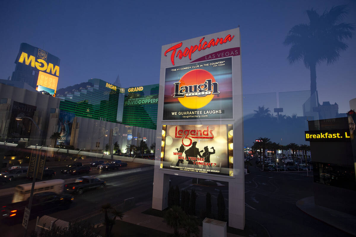 Tropicana Las Vegas on Wednesday, Jan. 26, 2022, in Las Vegas. (Ellen Schmidt/Las Vegas Review- ...