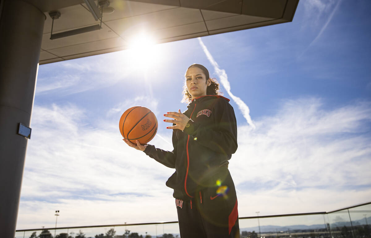 UNLV Lady Rebels guard Essence Booker poses for a portrait at UNLV on Friday, Jan. 28, 2022, in ...