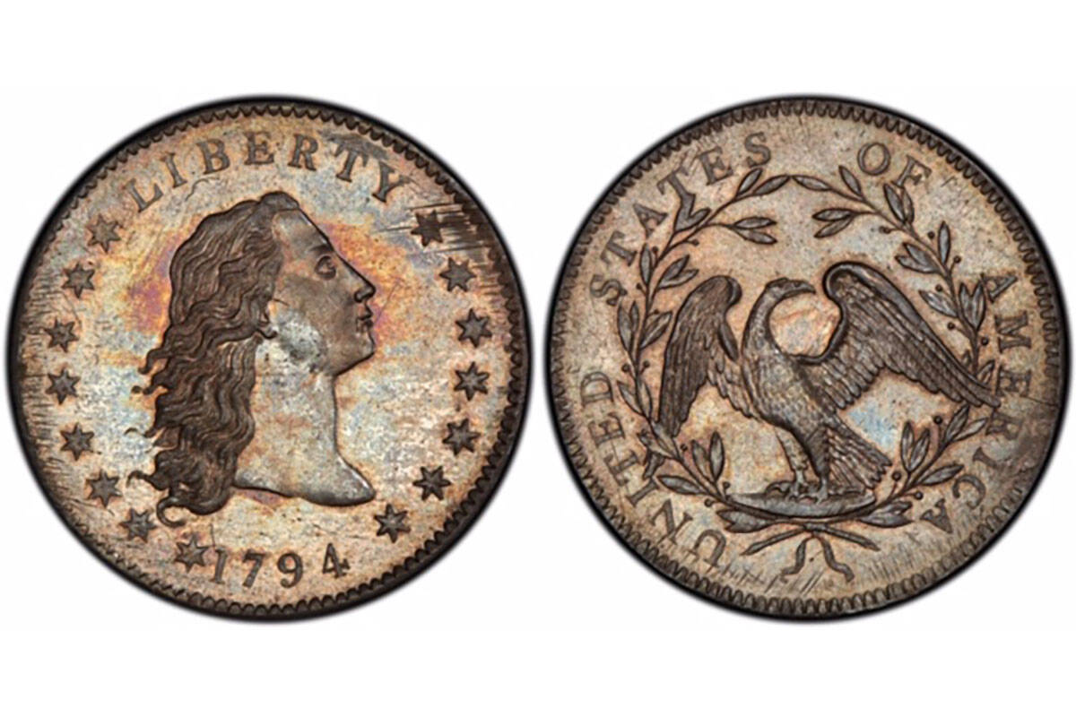 1794 silver dollar. (GreatCollections Coin Auctions)