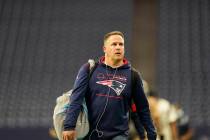 New England Patriots offensive coordinator Josh McDaniels during player arrivals before an NFL ...