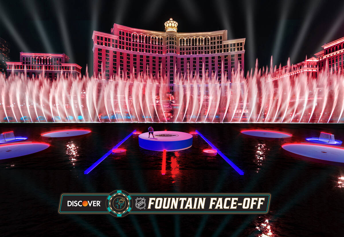 A rendition of synthetic-ice platform planned for Bellagio Fountains for the NHL All-Star Skill ...