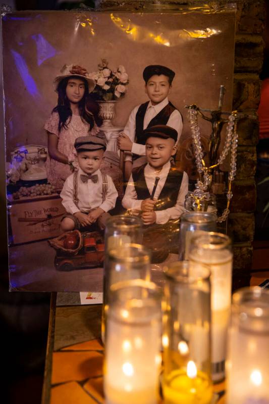 A family portrait shows, clockwise from upper left, Lluvia Daylenn Zacarias, Bryan Axel Zacaria ...