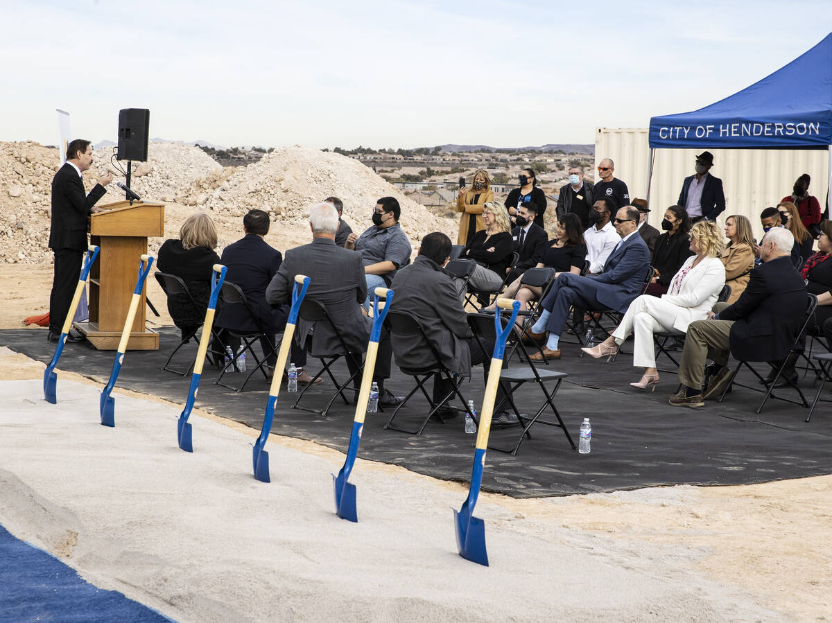 College of Southern Nevada (CSN) President Frederico Zaragosa speaks during a groundbreaking ce ...