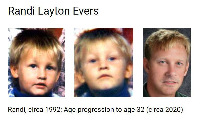 Age progression photos, including one that shows what Randi Evers might look like today. (Nevad ...