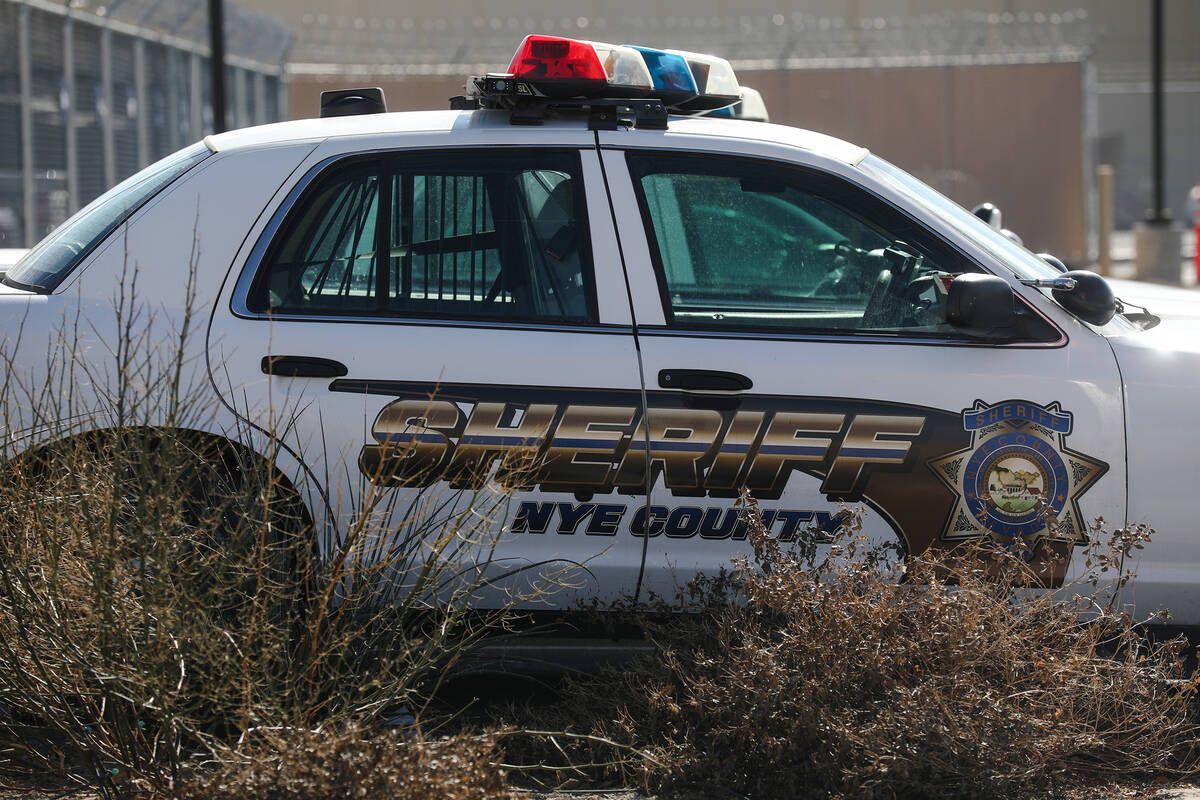 A Nye County Sheriff’s patrol car in the yard behind their offices on Wednesday, Jan. 19 ...