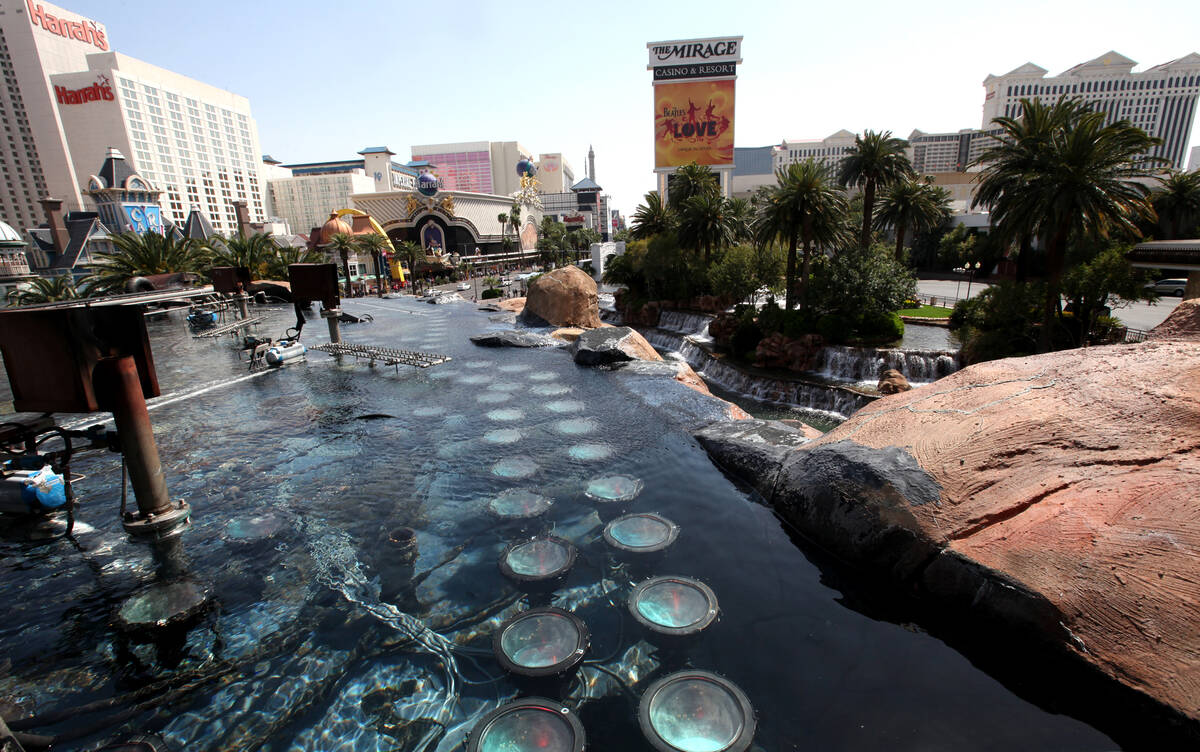 The view from atop the volcano at The Mirage on April 13, 2011, in Las Vegas. (Review-Journal file)