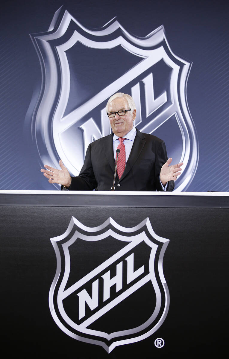 Bill Foley speaks during a news conference Wednesday, June 22, 2016, in Las Vegas. NHL Commissi ...