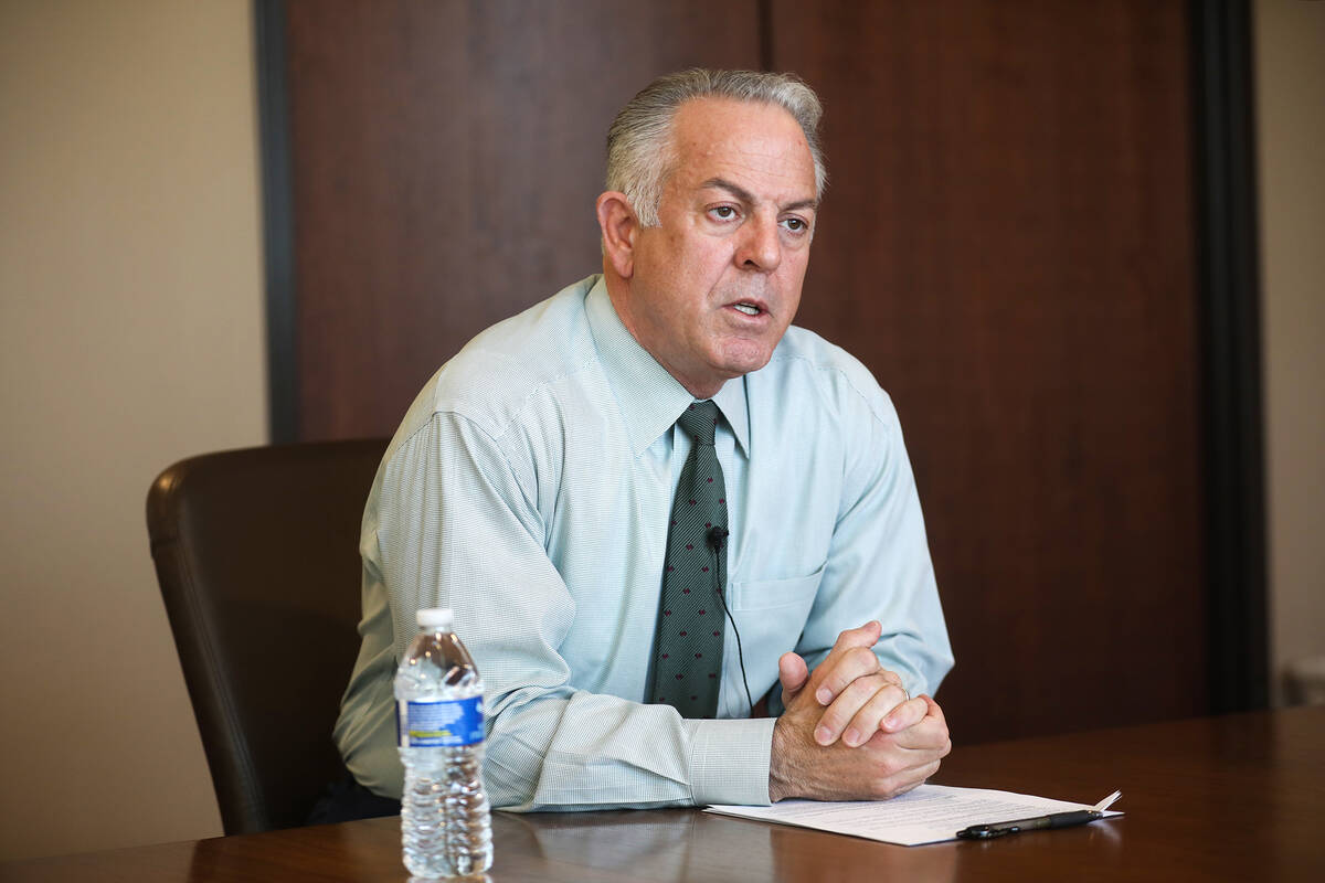 Clark County Sheriff Joe Lombardo speaks with the Review-Journal on Tuesday, Feb. 1, 2022 at La ...