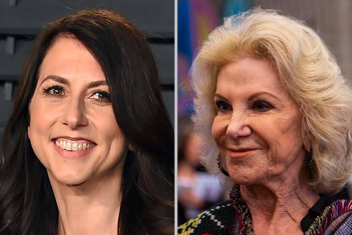 MacKenzie Scott, left, and Elaine Wynn. (AP and Review-Journal file photos)