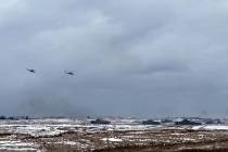 In this photo taken from video and released by the Russian Defense Ministry Press Service on We ...