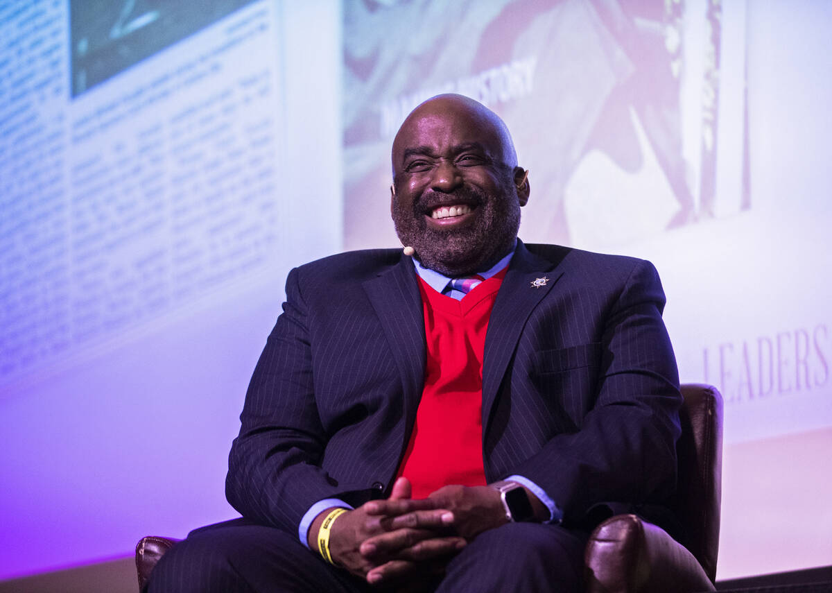 Bryan Scott speaks during a Black History Month panel discussion titled “Leaders In Law: Cele ...