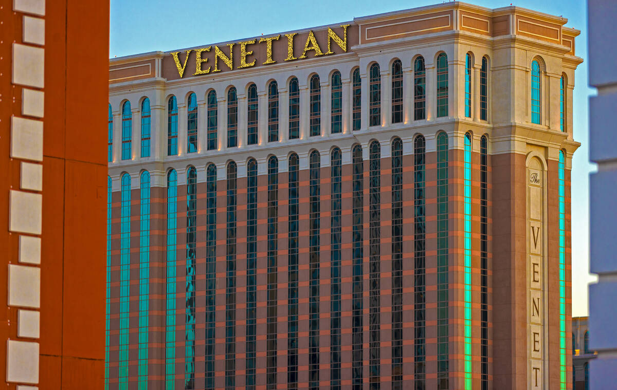 The Venetian on Wednesday, Feb. 2, 2022, in Las Vegas. (Benjamin Hager/Las Vegas Review-Journal ...