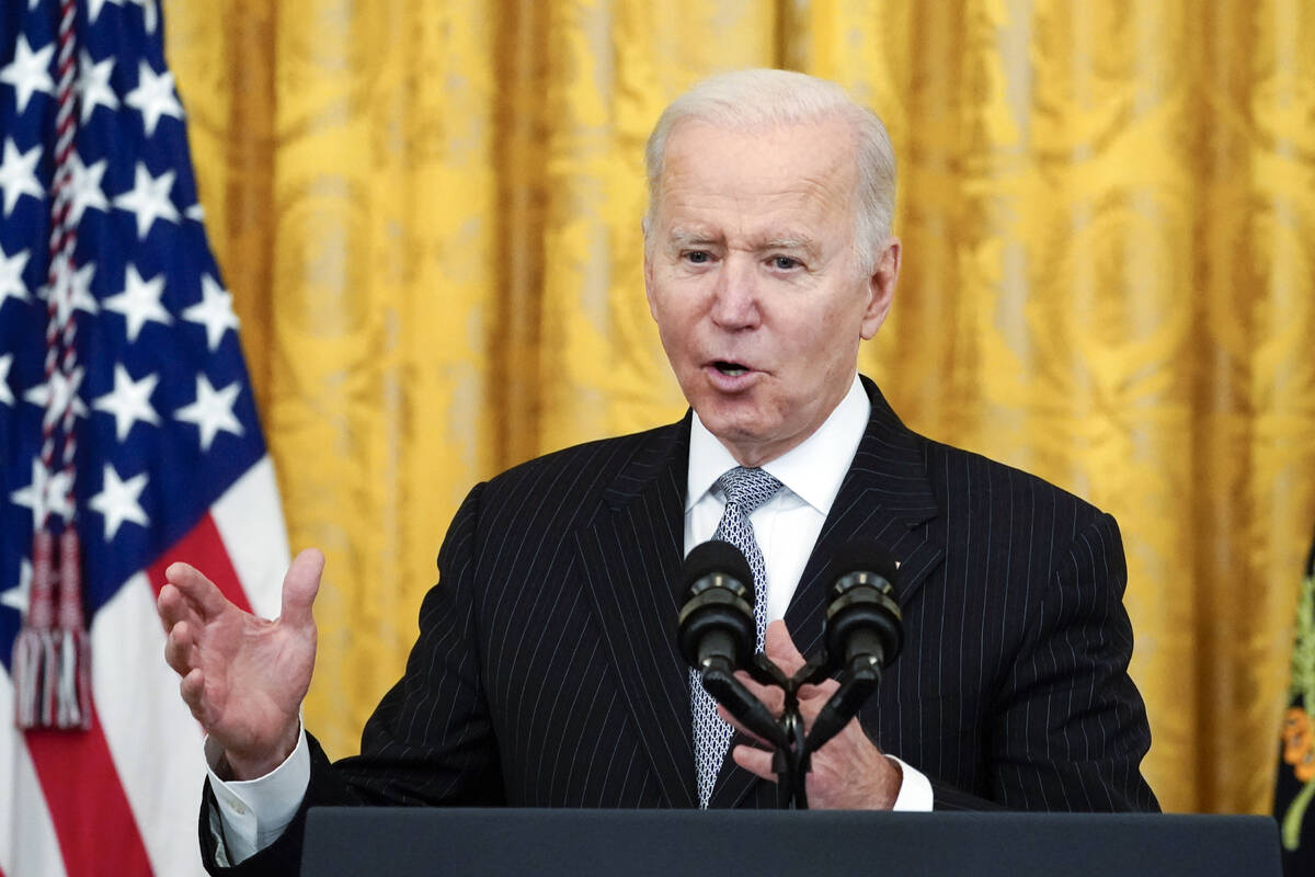 President Joe Biden speaks during a "Cancer Moonshot," event in the East Room of the ...