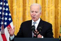 President Joe Biden speaks during a "Cancer Moonshot," event in the East Room of the ...