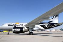 Allegiant Air and the Raiders introduce the Las Vegas-based airline’s Raiders-themed air ...