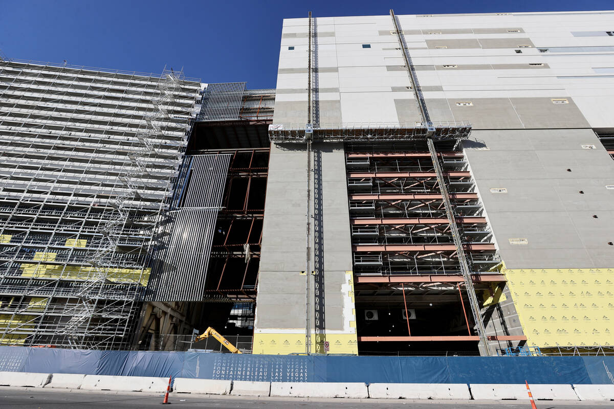 Fontainebleau Las Vegas under construction on the North Strip Thursday, Feb. 3, 2022. (K.M. Can ...