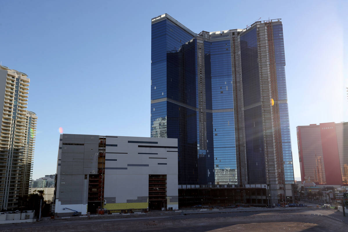 Fontainebleau Las Vegas under construction on the North Strip Thursday, Feb. 3, 2022. (K.M. Can ...
