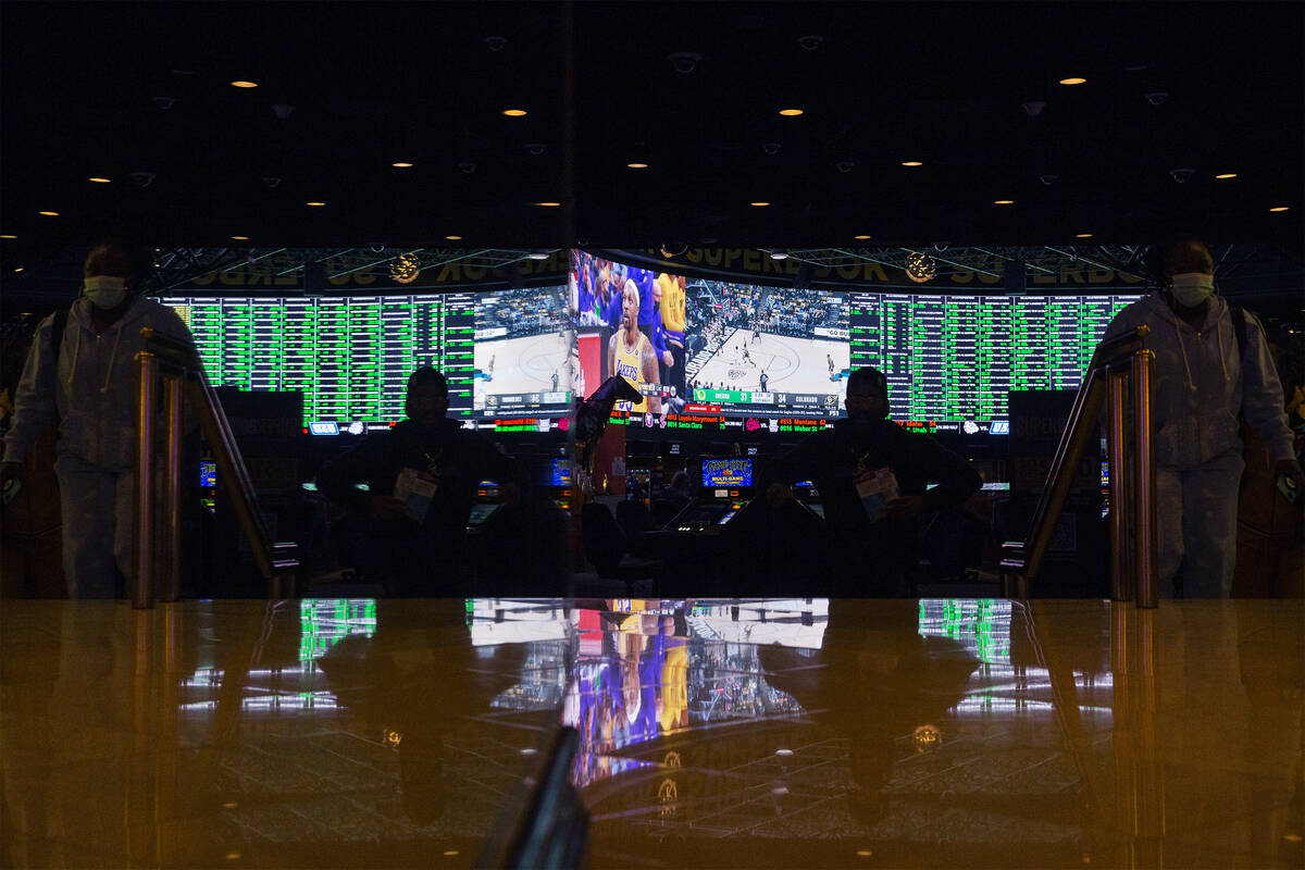 Super Bowl prop bets are released on the board at the Westgate SuperBook on Thursday, Feb. 3, 2 ...