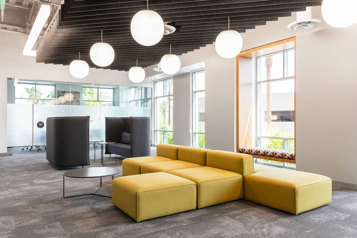 Lounge space in the Howard Hughes office in downtown Summerlin. The project, completed by Inter ...