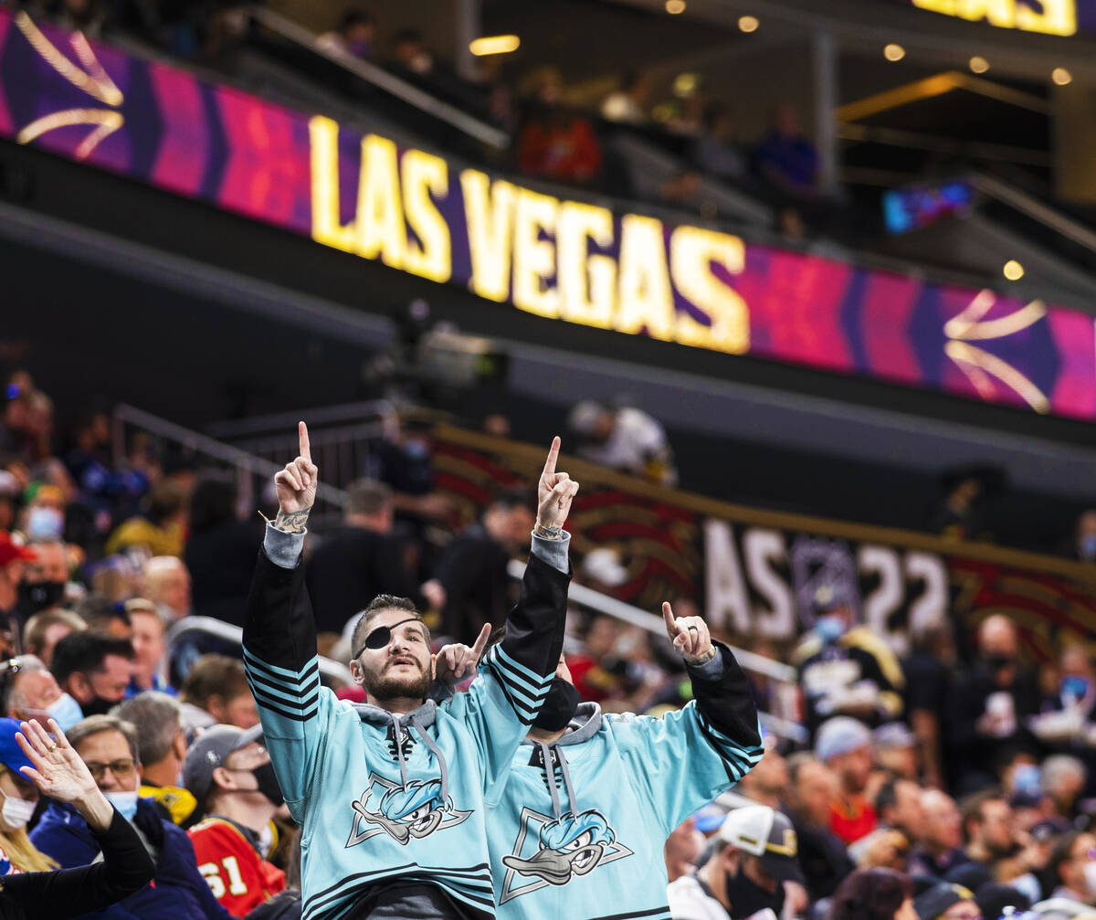 Fans fill T-Mobile Arena during the NHL All-Star Game on Saturday, Feb. 5, 2022, in Las Vegas. ...