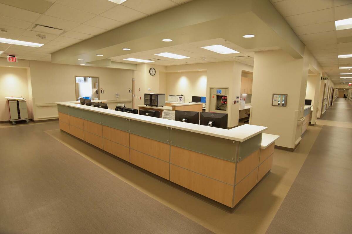 Nurses station in expansion at Sunrise Hospital and Medical Center (Sunrise Hospital and Medica ...