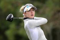 Nelly Korda tees off on the ninth hole during the final round of the Tournament of Champions LP ...