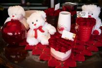 Valentine's Day gifts are displayed at DiBella Flowers & Gifts in Las Vegas in February 2021. ( ...