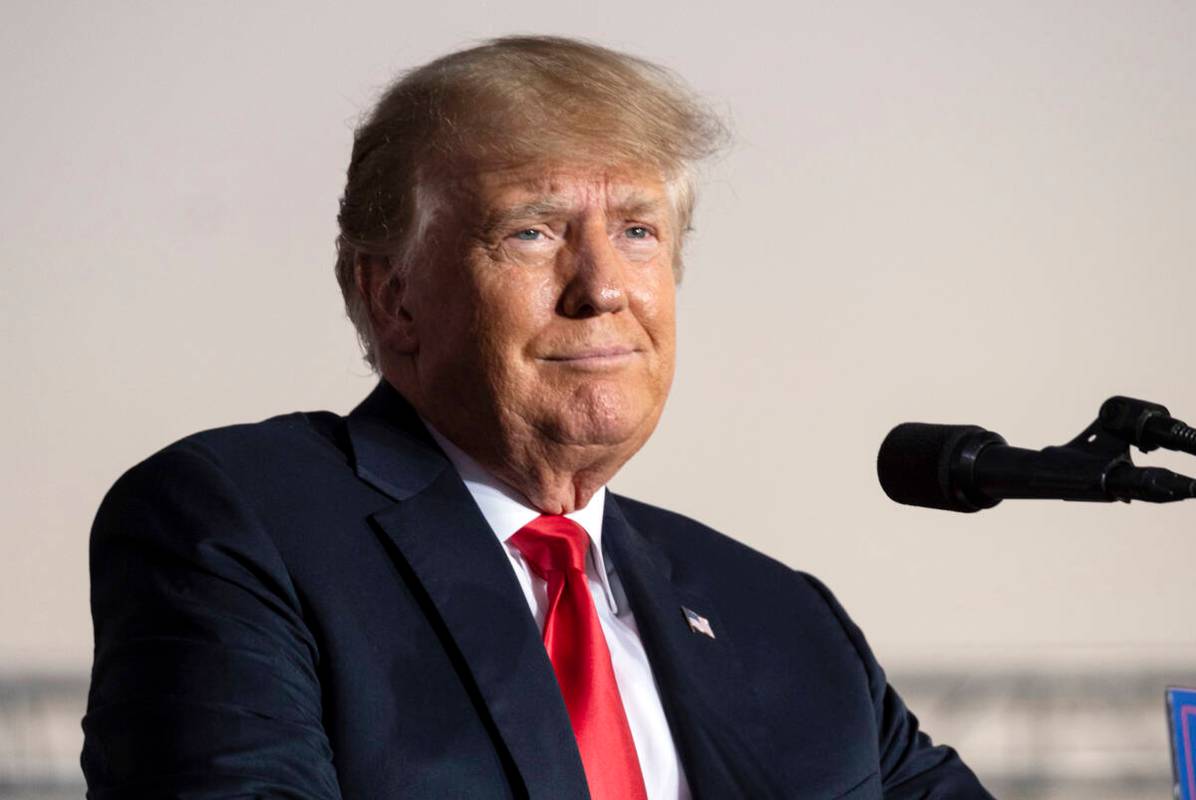 Former President Donald Trump is shown on Sept. 25, 2021, in Perry, Ga. (AP Photo/Ben Gray, File)