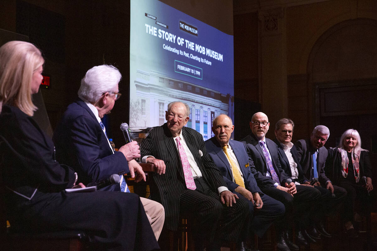 A panel discussion is held to mark The Mob Museum’s 10th anniversary in the museum&#x201 ...