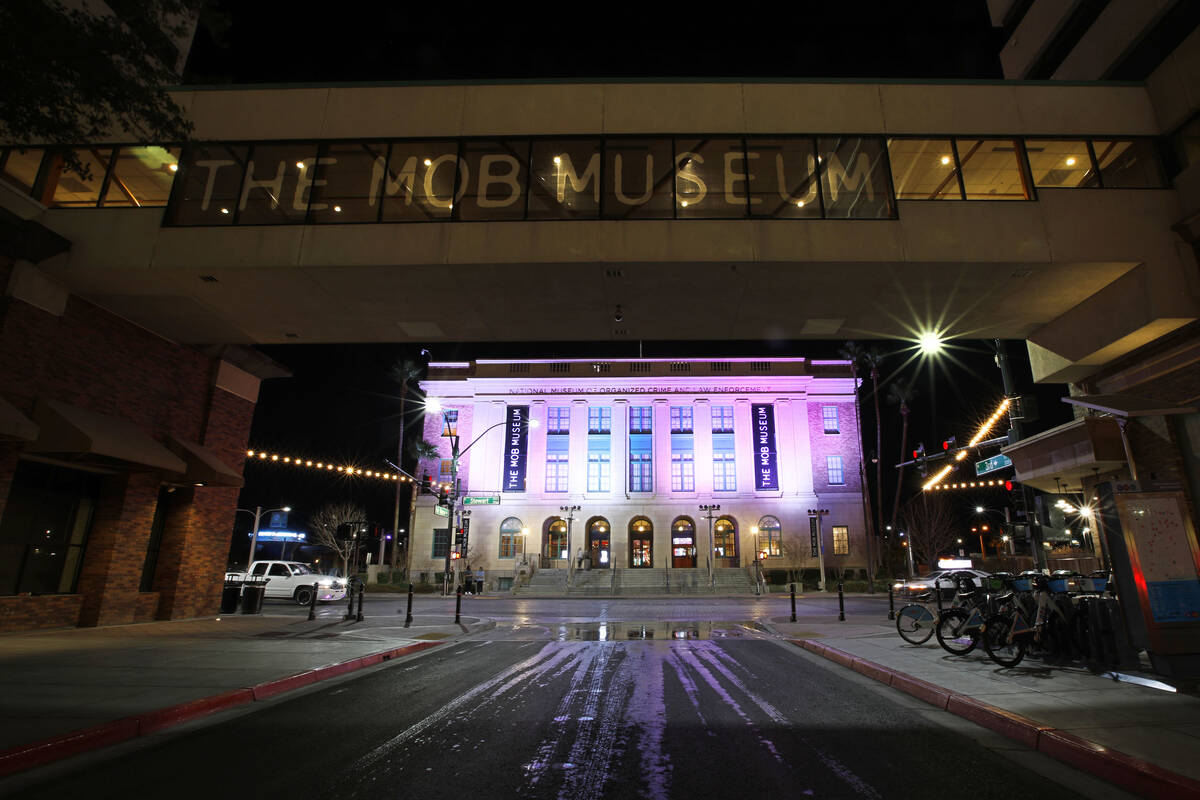 The Mob Museum is seen, Friday, Feb. 11, 2022, in Las Vegas. (Chitose Suzuki / Las Vegas Review ...