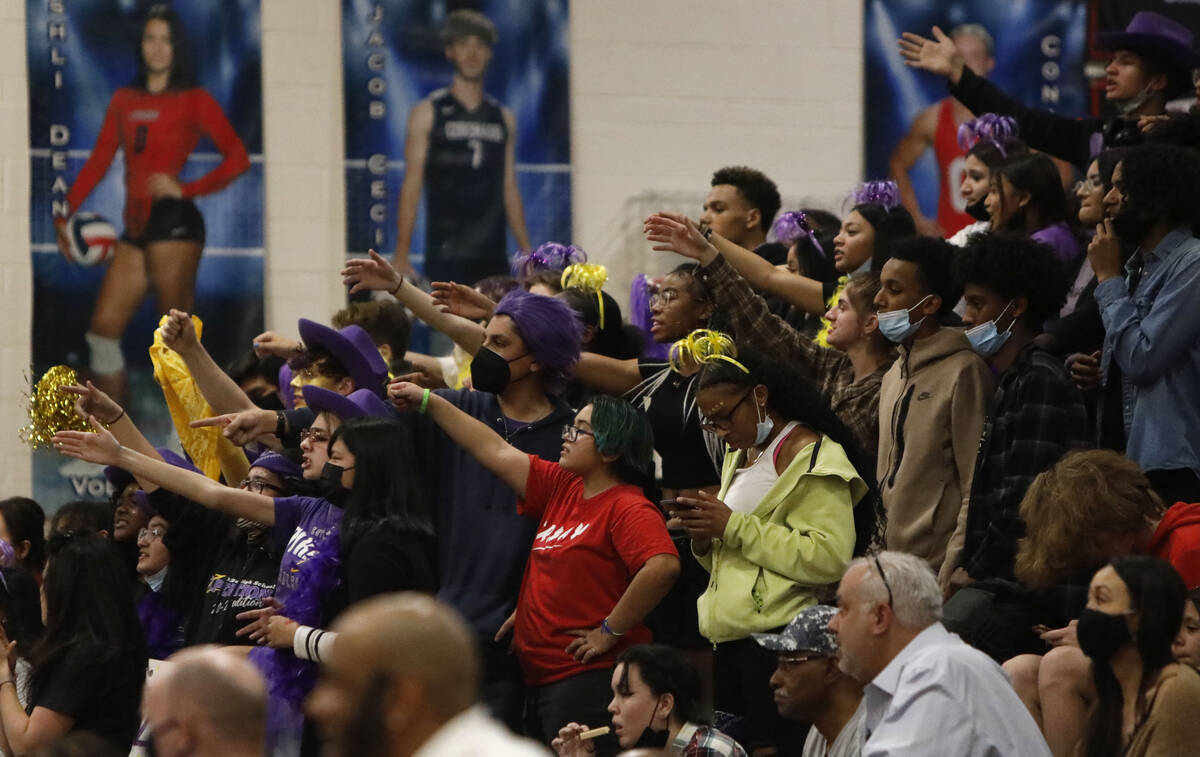 Durango High School fans cheer during the second half of a basketball game at Coronado High Sch ...
