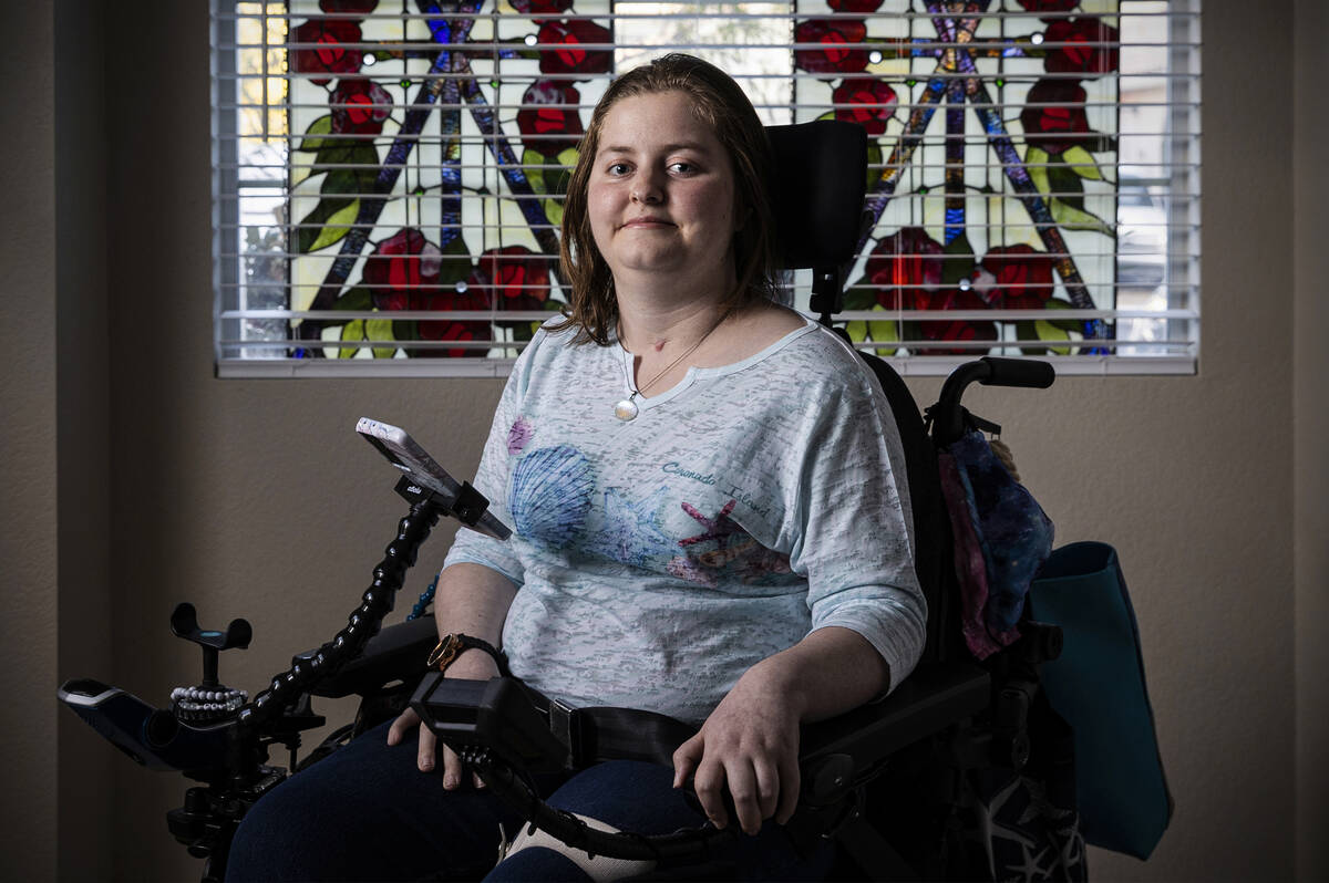 Emma Burkey experienced a blood clot in her brain that has left her in a wheelchair with partia ...