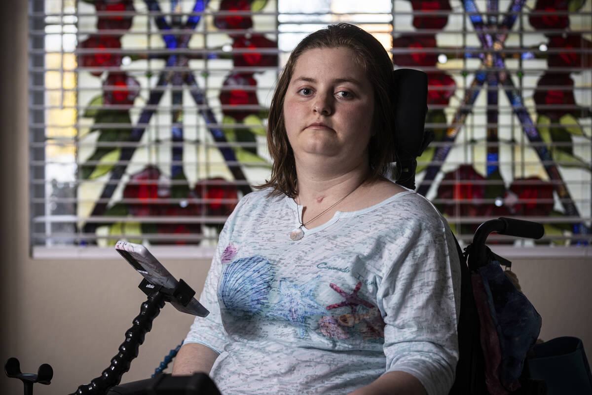 Emma Burkey experienced a blood clot in her brain that has left her in a wheelchair with partia ...