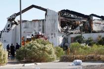 Members of Las Vegas Fire and Rescue work on scene at the Silverstone Golf Club, Saturday, Nov. ...