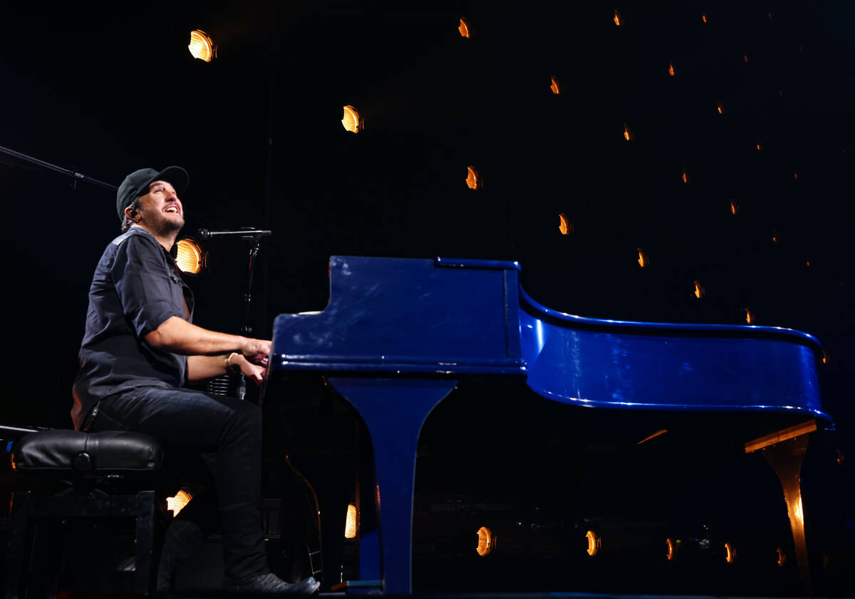 Luke Bryan performs during the opening night of his residency at Resorts World Las Vegas on Feb ...