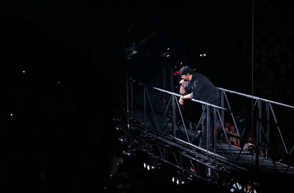 Luke Bryan performs during the opening night of his residency at Resorts World Las Vegas on Feb ...