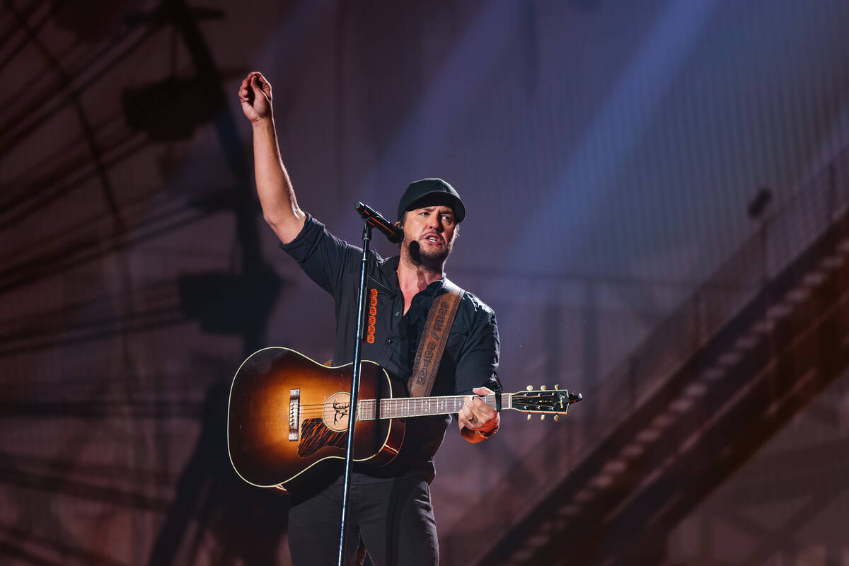 Luke Bryan performs during the opening night of his residency at Resorts World Las Vegas on Feb ...