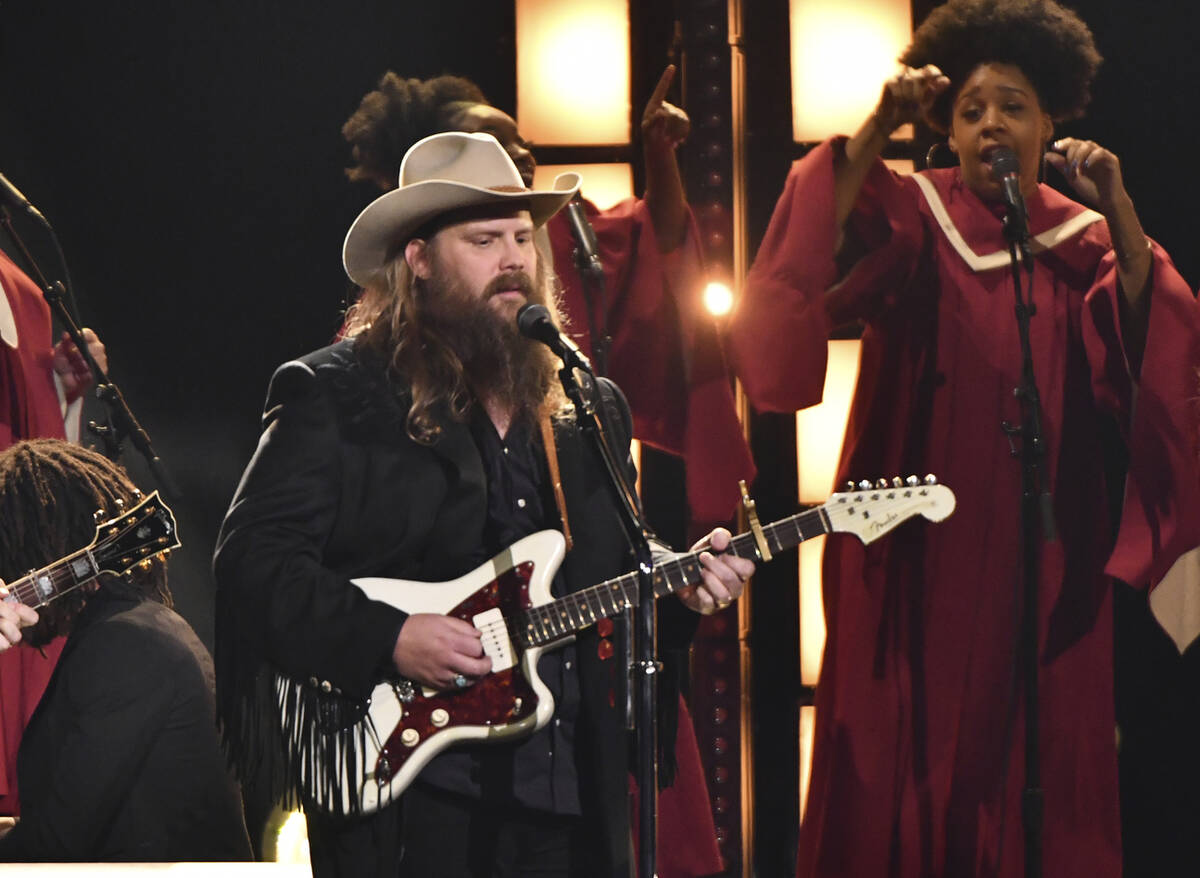 Chris Stapleton performs "I'll Take You There" at the 52nd annual CMA Awards at Bridg ...