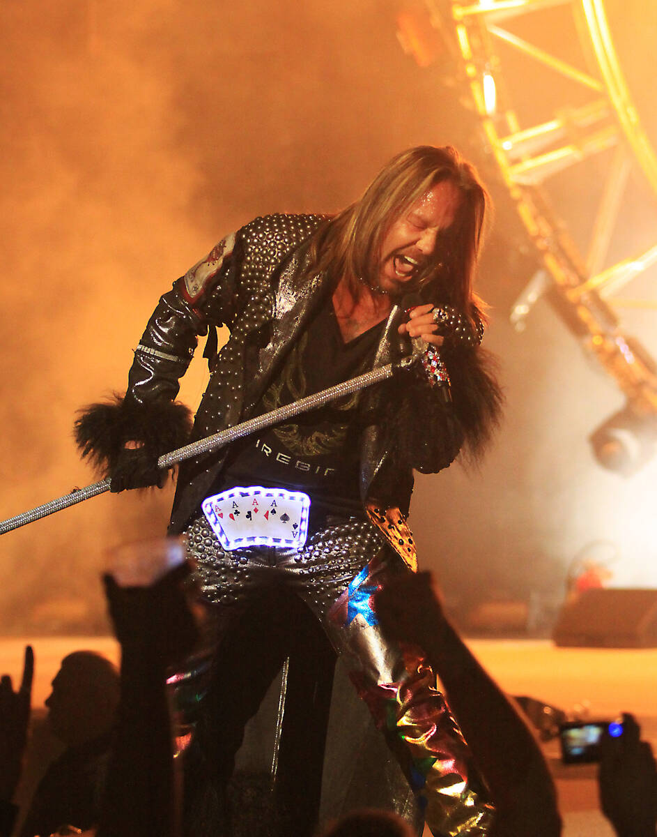 Motley Crue lead singer Vince Neil performs during a concert at The Joint inside the Hard Rock ...