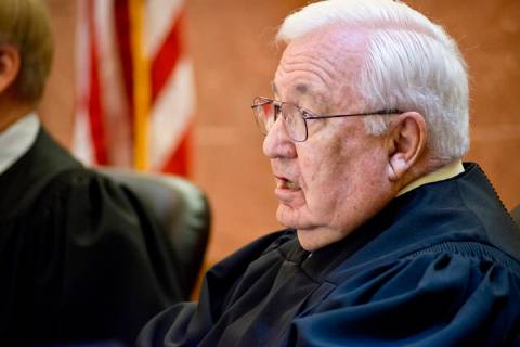 Retired Nevada Supreme Court Justice Robert Rose makes a surprise appearance during Nevada Cour ...