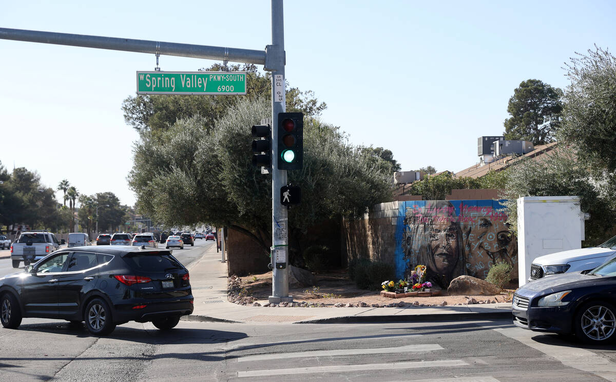 A mural honoring Tina Tintor and her dog, Max, who were both killed in a fiery crash involving ...