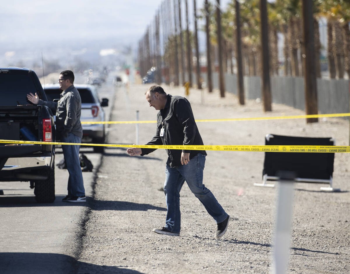 Las Vegas police is investigating after the body of a homicide victim was found just outside th ...