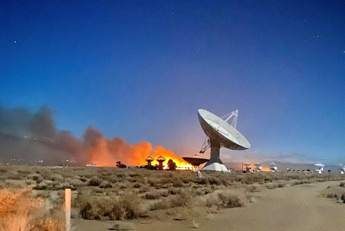 This photo shows a wildfire near in Owens Valley, Calif. on Thursday, Feb. 17, 2022. (CAL FIRE ...